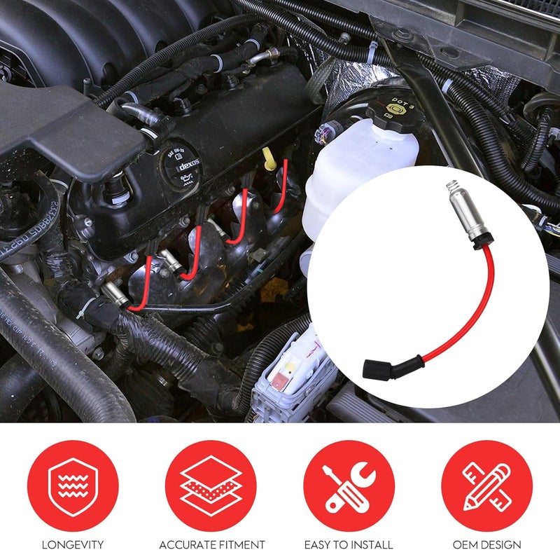Ozikutech مجموعة أسلاك شمعات الإشعال 8 قطع و شمعات الإشعال إيريديوم 41-110 متوافقة مع شيفروليه سيلفرادو 2000-2013، تاهو، سوبربان، جي إم سي سييرا، يوكون، كاديلاك إسكاليد 4.8 5.3 6.0 6.2 لتر، استبدال لـ 41-162 9748HH 9748UU - Image 4